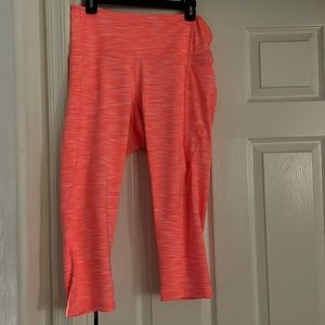 NWOT old navy crop orange with white striped elevate leggings